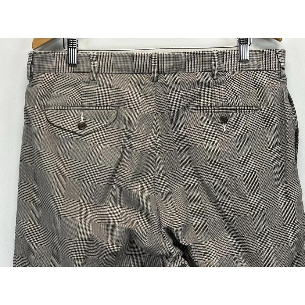 VTG Polo Ralph Lauren Men's Pants 38x30 (36x29.5) Cuffed Pleated Glen Plaid USA